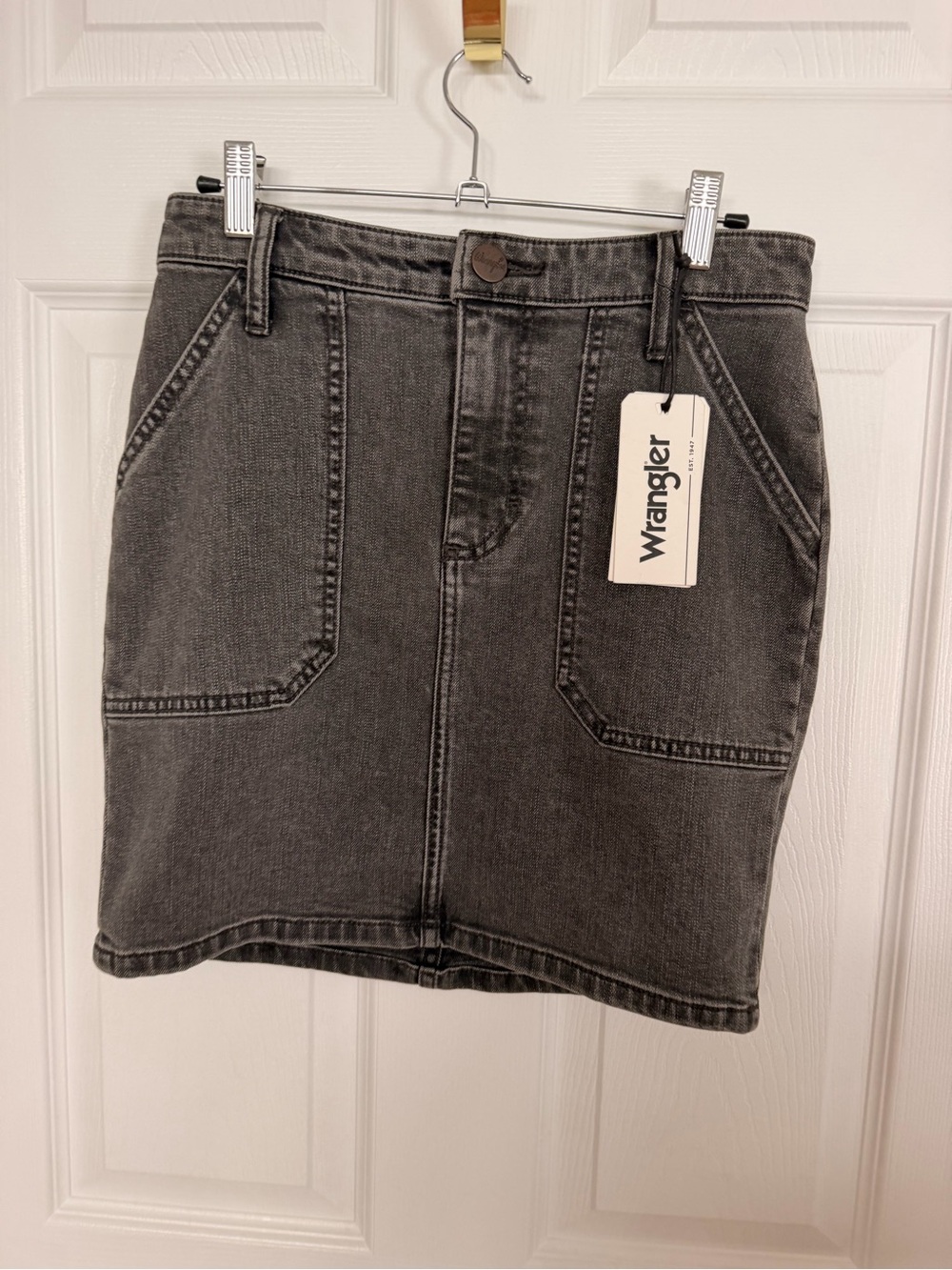 Wrangler Charcoal Gray Denim Mini Skirt
